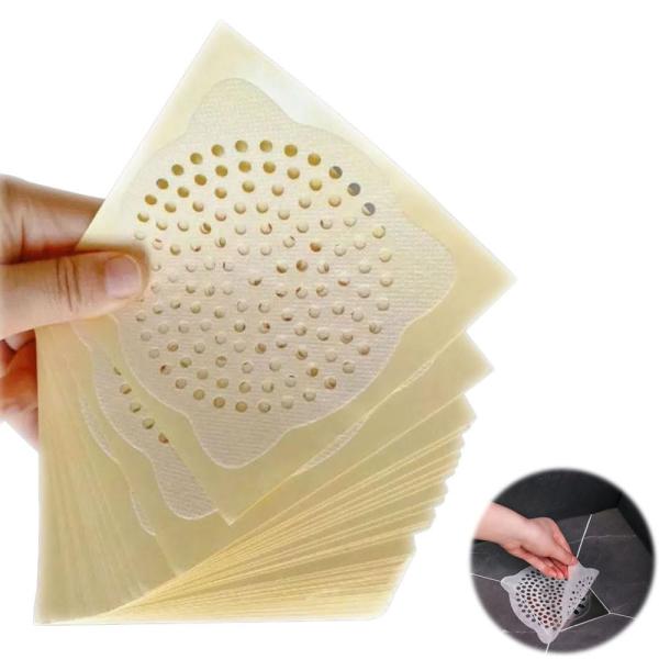 YIXINLYMY 排水口シール 髪の毛取りシート お風呂 排水溝 ネット 使い捨て 60枚セット ...