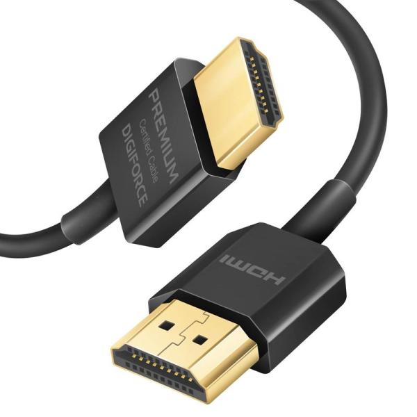 DIGIFORCE HDMI ケーブル 超スリム 4K 60Hz プレミアム ハイスピード 2.0 ...