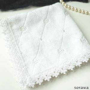 ベトナム手刺繍ハンカチ ブライダル 7203 ホワイト 新郎 | ブライダル