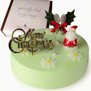 魔法洋菓子店ソルシエ クリスマスケーキ 2022 センイルケーキ パステルグリーン クリームケーキ 13.5cm 2〜4人分 約270g