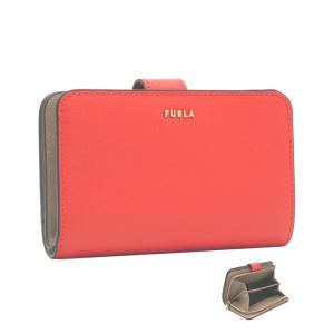 フルラ FURLA BABYLON コンパクト財布 M SPRITZ+GREIGE int. レッドオレンジ＋グレージュ PCX9UNO_B30000_1007_1670S バビロン 二つ折り L字ファスナー ミニ財布｜セレクトショップ ソルフェージ