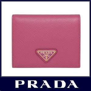 プラダ ２つ折り 財布 サフィアーノ レザー ペオニアピンク PRADA 1MV204_QHH_F0505 SAFFIANO TRIANG PEONIA スモール ミニ 大特価31％OFF セール｜sorfege