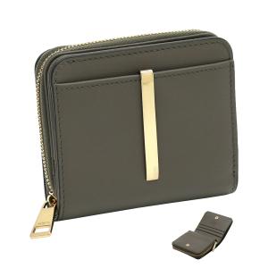 トッズ TOD'S レザーウォレット XAWDBMAI200RORB208 tods 二つ折り 小銭入れ付 財布 ラウンドファスナー コンパクトウォレット グレー レディース