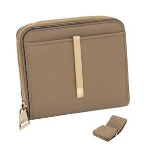 トッズ TOD'S レザーウォレット XAWDBMAI200RORＣ806 tods 二つ折り 小銭入れ付 財布 ラウンドファスナー コンパクトウォレット ベージュ レディース