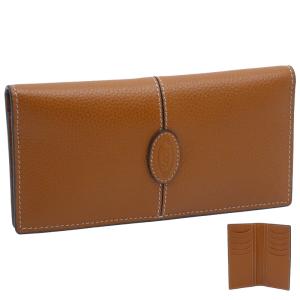 トッズ TOD'S レザー ウォレット XAWDBNF9400XSOS410 二つ折り長財布 札入 ブラウン レディース