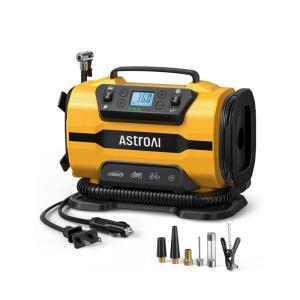 AstroAI エアーコンプレッサー 電動空気入れ 5 in 1 タイヤ・プール 空気入れ 自動車用 AC/DC給電 150 PSI 自動電