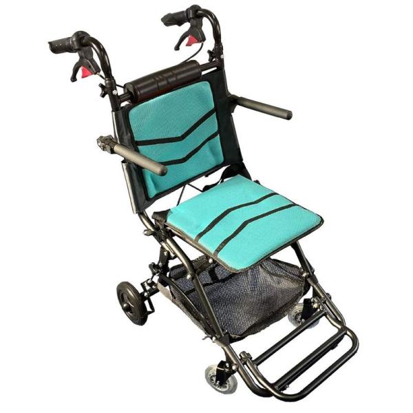 最軽量・最コンパクト Nice Way7 軽量 折りたたみ式 車椅子 荷物入れネット付き 介助ブレー...