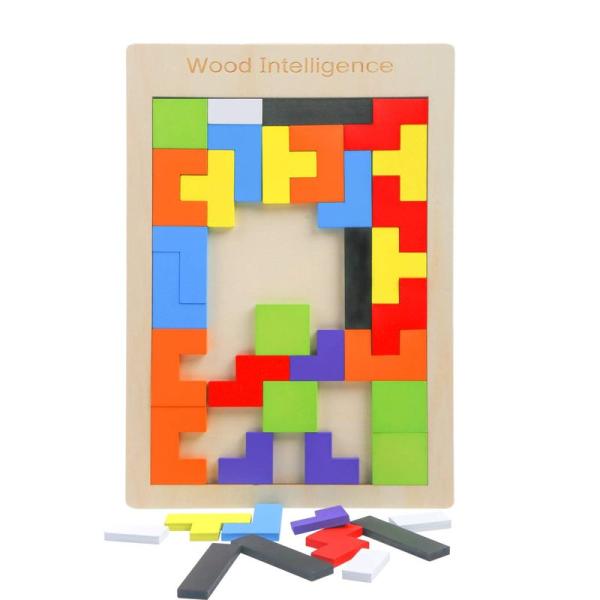 LOKIPA 木製パズル テトリス ジグソーパズル 1個セット パズル 誕生日 プレゼント 積み木