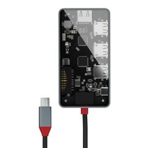 エアリア TypeC接続 多機能マルチアダプター 内部が見えるシースルー構造 HDMI USB3.0 SDカードリーダー MicroSDカー｜sorrisoshop