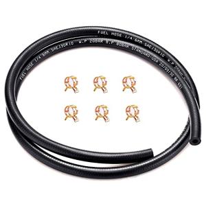 Pronese 燃料ホース 内径６mm ガソリンホース ３層管 燃料ホース 全長１m ホースクランプ ６個付き 耐油 耐圧 耐腐食性 高性能ホース バイク・自動車