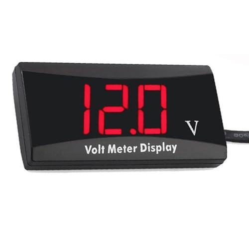 YFFSFDC バイク 電圧計 12V デジタル電圧計 車両電圧計 防水 コンパクト LED表示パネ...