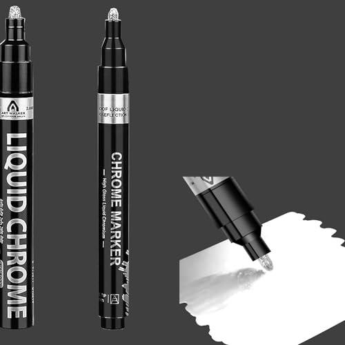 LUYING 銀メッキ 補修ペン シルバードマーカーペン 2個セット (シルバー 1mm+2mm)D...