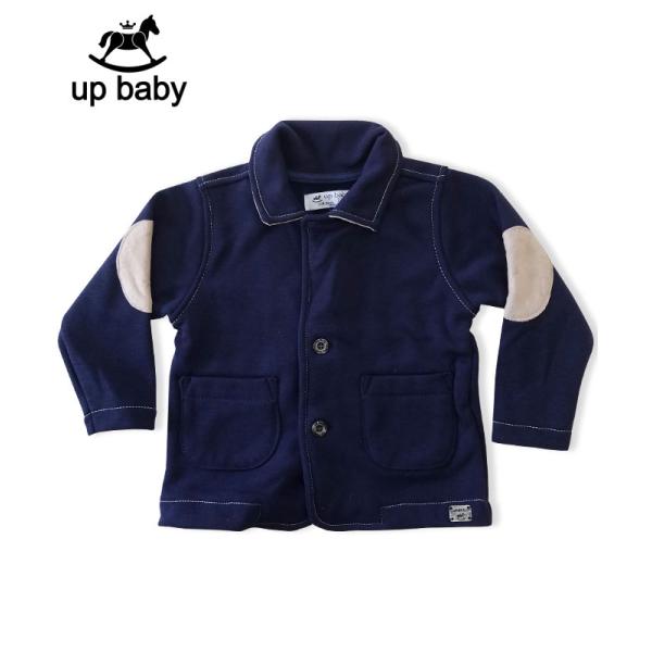 【UP BABY】男の子襟付きジャケット【おでかけ・あったか裏起毛】ネイビー