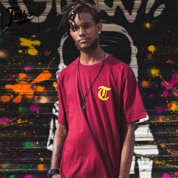 TOISS Tシャツ  ネイマール愛用ブランド Tロゴ  ボルドー