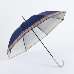 ノベルティ 記念品 マドラスチェック 晴雨兼用長傘  卒業/安価