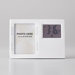 福利厚生 周年 卒業 記念品/名入れ ロゴ入れ オリジナル　デジタルクロック(フォトフレーム付)