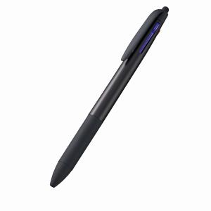 名入れ ロゴ入れ オリジナル/販促品 ノベルティ グッズ　タッチペン付3色ボールペン(再生ABS) ブラック