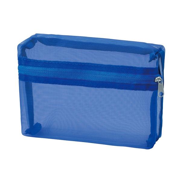　プラシャープ・取っ手付きメッシュボックスポーチ(ブルー)