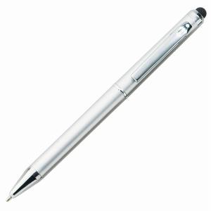名入れ ロゴ入れ オリジナル/販促品 ノベルティ グッズ　タッチペン付ビジネスペン　シルバー