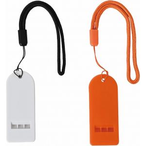 啓発 防犯 防災 グッズ　フラットタイプホイッスル(ホワイト)