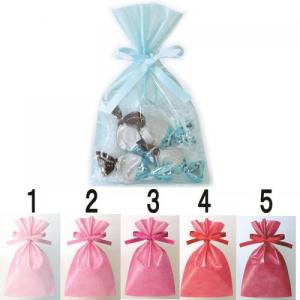 店舗 業務用 物販向け　[ギフト用 巾着 リボン付] クリア S2(W120×H200mm)