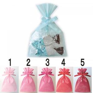 店舗 業務用 物販向け　[ギフト用 巾着 リボン付] クリア S1(W100×H150mm)