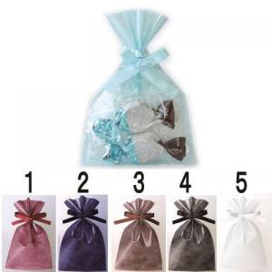 店舗 業務用 物販向け　[ギフト用 巾着 リボン付] クリア S1(W100×H150mm)