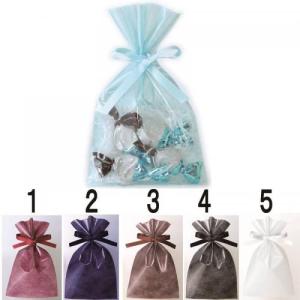 店舗 業務用 物販向け　[ギフト用 巾着 リボン付] クリア S2(W120×H200mm)