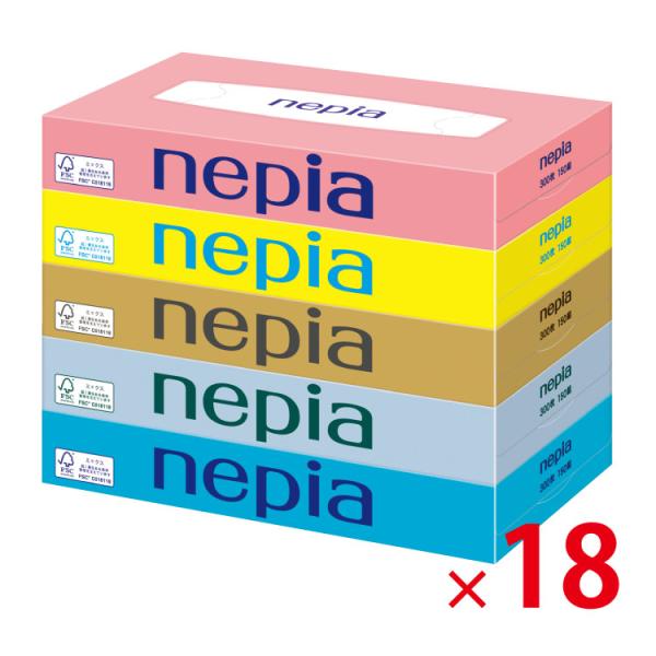 【送料無料（北海道・沖縄除く）】ネピア ボックスティッシュ150W5個組 18個セット