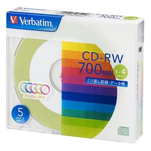 バーベイタムジャパン(Verbatim Japan) くり返し記録用 CD-RW 700MB 5枚 ツートンカラーディスク 1-4倍速 SW80｜sosola-shop