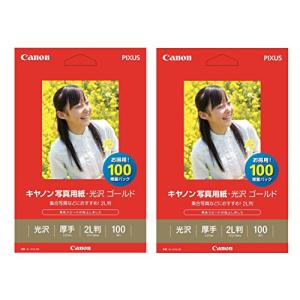 （まとめ） キャノン Canon 写真用紙・光沢 ゴールド 印画紙タイプ GL-1012L100 2L判 2310B034 1冊（100枚） ×｜sosola-shop