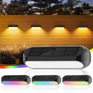 ソーラーガーデンライト屋外 パスライト RGB&暖色LED IP65防水 装飾ライト4個セット 庭/階段/通路/バックヤード/玄関等に適用｜sosola-shop