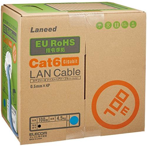 エレコム LANケーブル 100m 自作用 RoHS指令準拠 CAT6 ブルー LD-CT6/BU1...