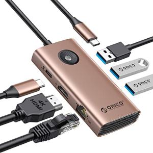 ORICO USB C ハブ 6-in-1 3*USB3.0 4K@30Hz HDMI出力 100W PD充電 1Gbps イーサネット LAN｜sosola-shop
