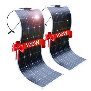 DOKIO 200W フレキシブル ソーラーパネル 100w*2枚 単結晶 18V 車中泊 防災グッズ 自作の太陽光発電に最適な小型・家庭用太陽｜sosola-shop