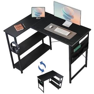 Maihail デスク 机 pcデスク パソコンデスク l字デスク 右棚左棚 幅99cm desk コーナーデスク つくえ 棚板高さ調節可能 作｜sosola-shop