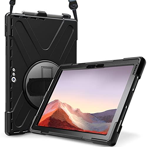 ProCase Surface Pro 7 保護ケース 耐衝撃 バンパーケース 360°回転スタンド...