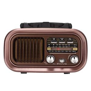 レトロラジオ ポータブル ラジオ 木製 ラジオ AM FMラジオ 小型 ブルートゥース 横置き型 USB対応MP3プレーヤー 電池内蔵 USB充