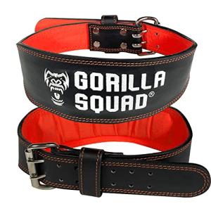 GORILLA SQUAD(ゴリラスクワッド) トレーニングベルト レザー 筋トレパワーベルト (XL オレンジ)｜sosola-shop