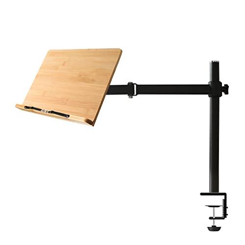 竹製ブックスタンドwishacc高さ調整可能ブックアーム 書見台 テーブル側調理本置き デスクトップ...