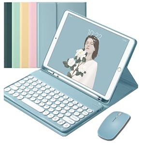 マウス付きiPad6 iPad5 iPadAir2 9.7インチ キーボード ケースアイパッド 6 iPad 5 9.7 インチ 丸型キー カラ