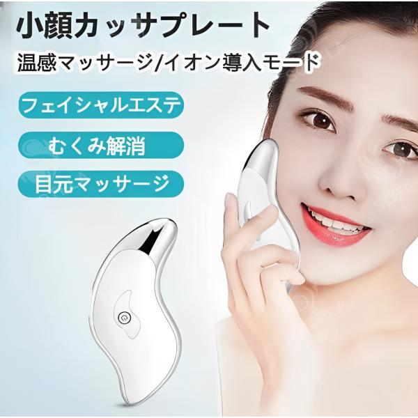 かっさプレート 電動かっさプレート かっさ 電動カッサ 美顔器 振動 温感 イオン微電流 温熱かっさ...