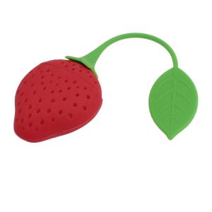 uxcell ストレーナーフィルター 穴あき 赤いイチゴ形 キッチンシリコーン