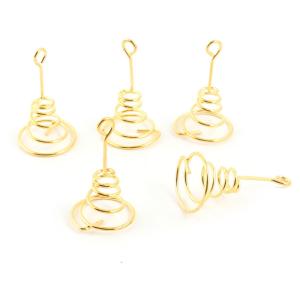 uxcell フィーダースプリングコイル メタル製 釣り用 ゴールドトーン