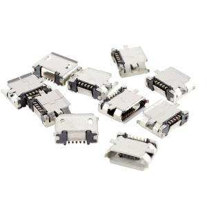 uxcell マイクロ USB コネクタ ポート 180度 5ピン 5P SMD SMT ソケット ジャック 10個