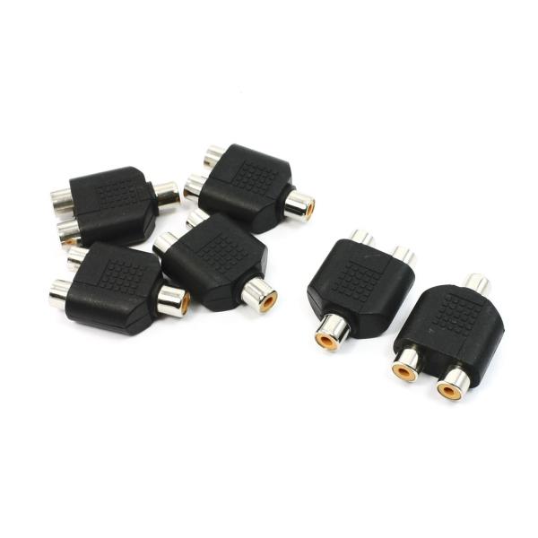 uxcell RCAジャックスプリッタ F/ F ストレート メス to メス 3ポート アダプター...