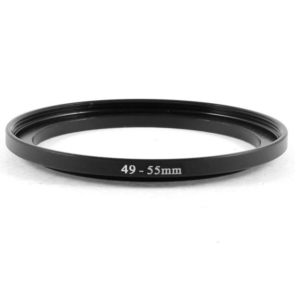 uxcell ステップアップアダプタリング　ねじ径49-55mm　アルミ　カメラ用　ブラック　レンズ...