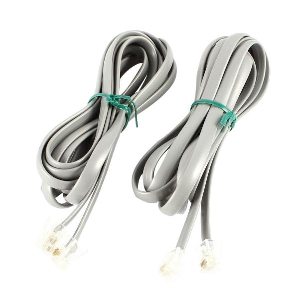 uxcell 電話ケーブル モジュラーケーブル 電話線 コネクタ 長さ2m RJ12 - RJ12 ...