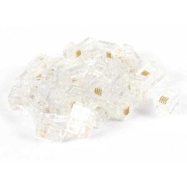 uxcell RJ11電話コネクタ　RJ11 6P4C　モジュラー プラグ コネクタ　プラスチック　...