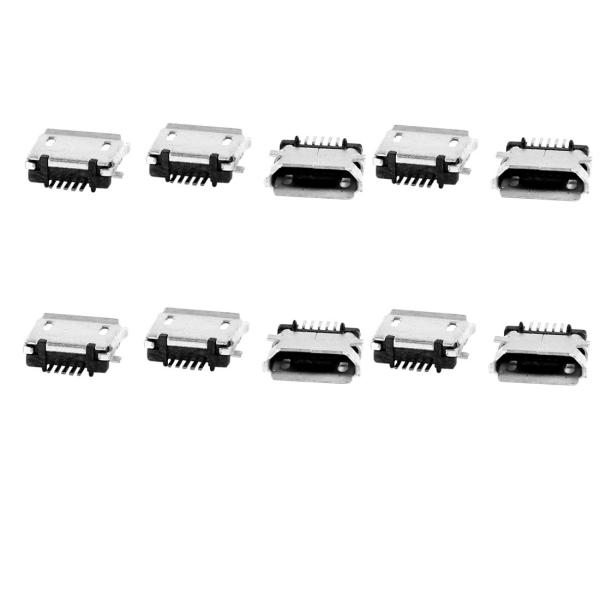 uxcell マイクロ USB ジャック メス 5ピン 表面実装 ソケット コネクタ 10個